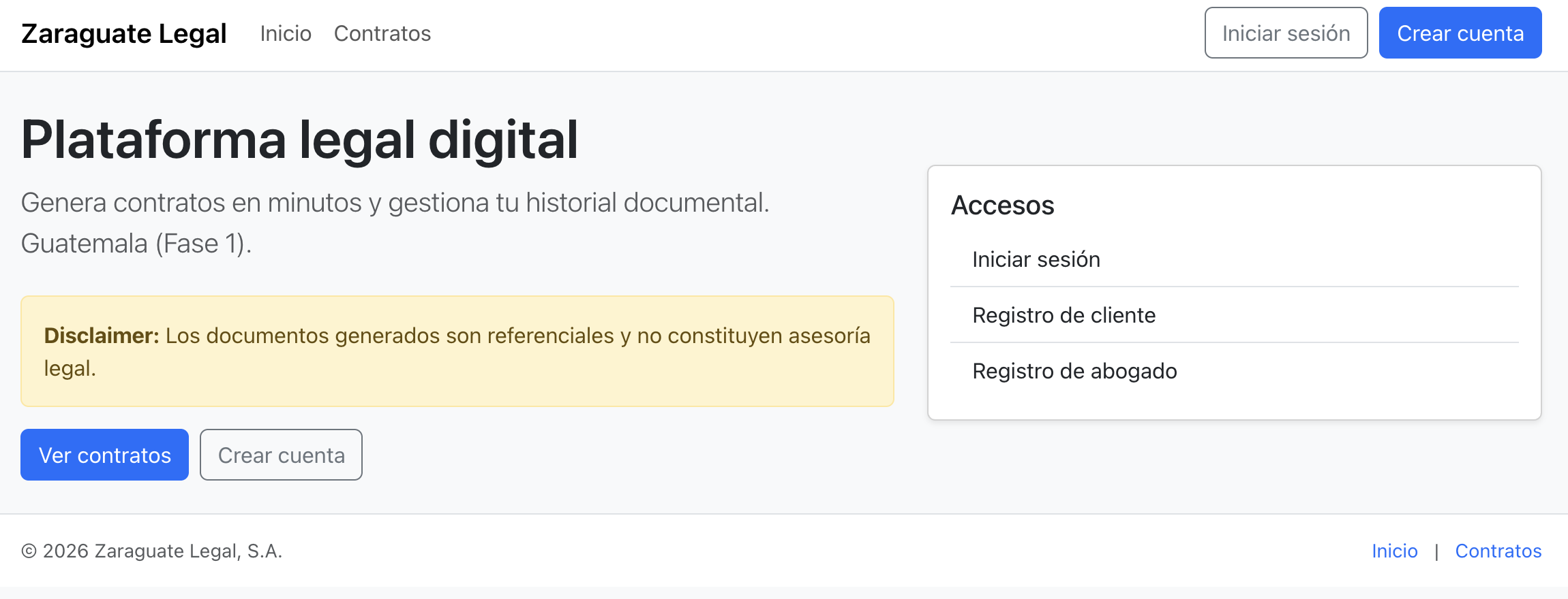 Proyecto Legal Zaraguate